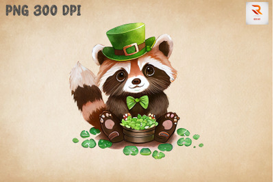 Cute Raccoon Saint Patrick&#039;s Day