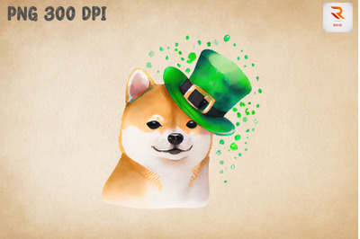 Cute Shiba Inu Dog Saint Patrick&#039;s Day