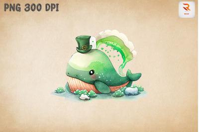 Cute Whale Saint Patrick&#039;s Day