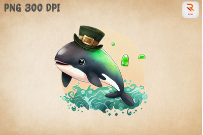 Cute Killer Whale Saint Patrick&#039;s Day