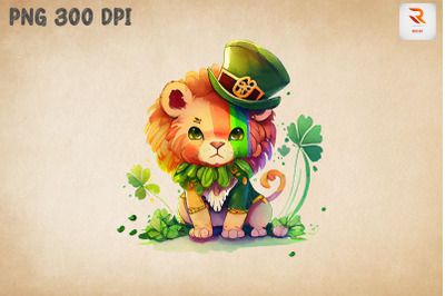 Cute Lion Saint Patrick&#039;s Day