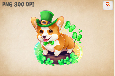 Cute Corgi Dog Saint Patrick&#039;s Day