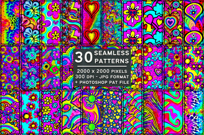 Rainbow Cartoon Seamless Tiling Patterns