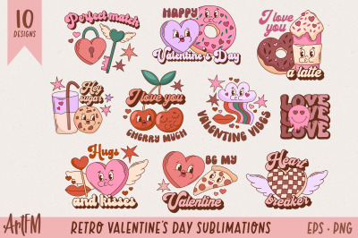Retro Valentine&#039;s Day Sublimation Bundle | Groovy Valentines
