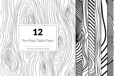 Tree rings svg digital paper