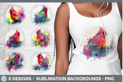 Rainbow Cardinal Background | Grunge Sublimation Backgrounds