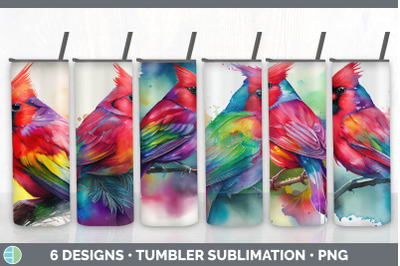 Rainbow Cardinal Tumbler Sublimation Bundle