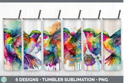 Rainbow Hummingbird Tumbler Sublimation Bundle