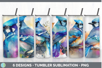 Rainbow Blue Jay Tumbler Sublimation Bundle