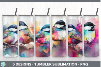 Rainbow Chickadee Tumbler Sublimation Bundle