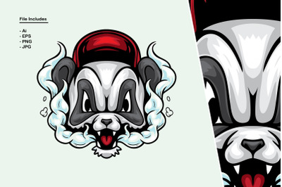 Panda Smoking Cartoon Illustration