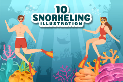 10 Snorkeling Design Illustration