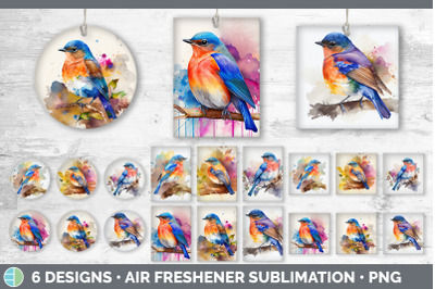 Rainbow Bluebird Air Freshener | Sublimation Designs Bundle