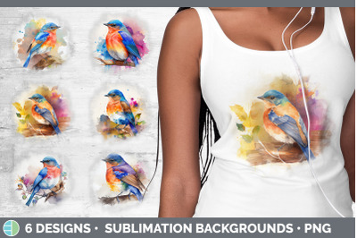 Rainbow Bluebird Background | Grunge Sublimation Backgrounds