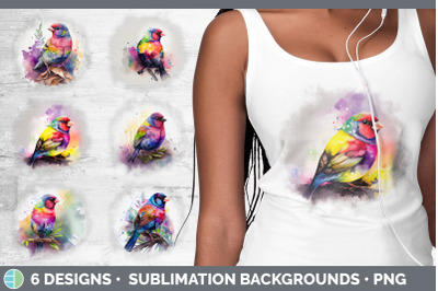 Rainbow Finch Background | Grunge Sublimation Backgrounds
