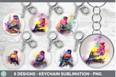 Rainbow Finch Keychain Bundle | Keyring Sublimation Designs