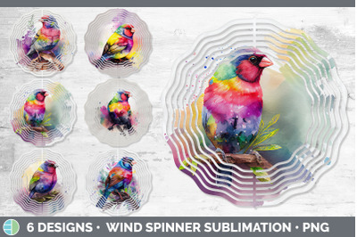 Rainbow Finch Wind Spinner | Sublimation Designs Bundle