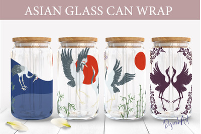 BUNDLE Asian Japanese Glass Can Wrap