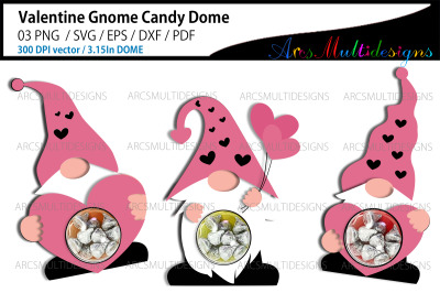 Valentine gnomes candy dome