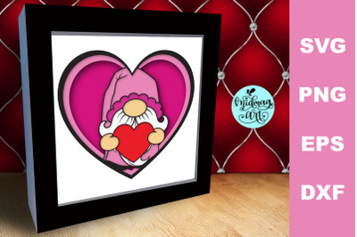 Valentines day shadow box svg