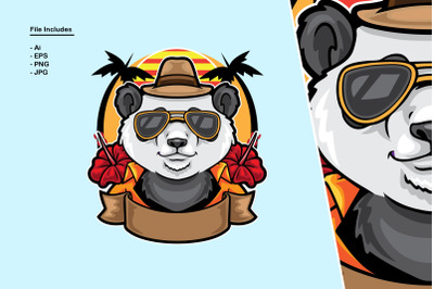 Panda Summer Style Illustration