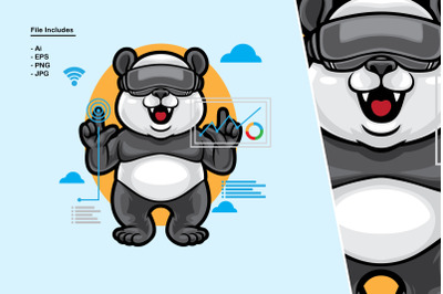 Panda Virtual Reality Illustration