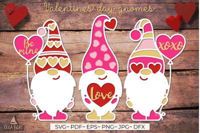 3d Valentine gnome layered | Valentines day