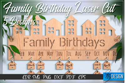 Family Birthday Laser Cut SVG | Family SVG Design | CNC Files