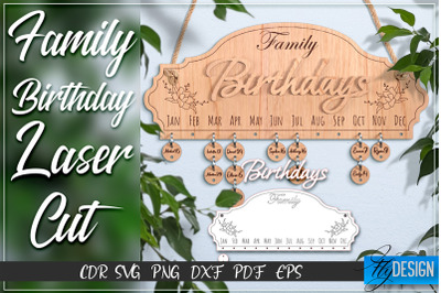 Family Birthday Laser Cut SVG | Family SVG Design | CNC Files