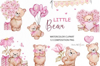 Little Bear Valentines Day clipart