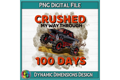 Monster Truck Crushing 100 Days PNG