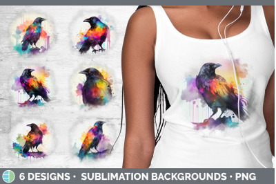 Rainbow Crow Background | Grunge Sublimation Backgrounds
