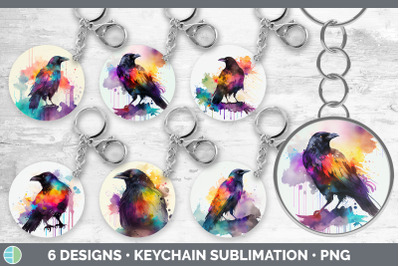 Rainbow Crow Keychain Bundle | Keyring Sublimation Designs