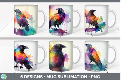 Rainbow Crow Mug Sublimation | Coffee Cup Background PNG