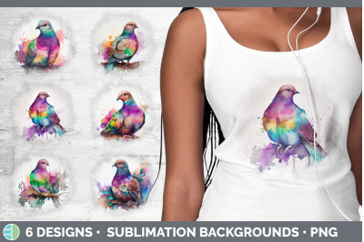 Rainbow Dove Background | Grunge Sublimation Backgrounds