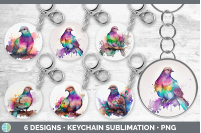 Rainbow Dove Keychain Bundle | Keyring Sublimation Designs