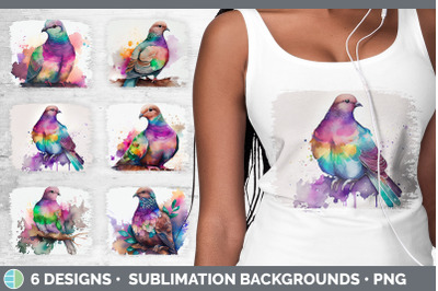 Rainbow Dove Distressed Sublimation Background Panel