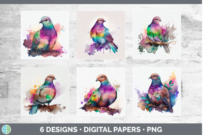 Rainbow Dove Backgrounds | Digital Scrapbook Papers