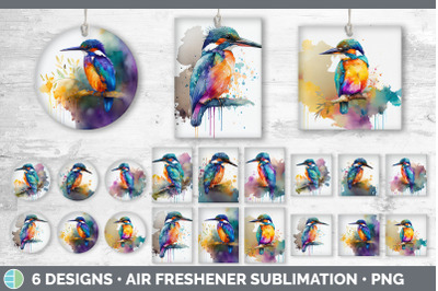 Rainbow Kingfisher Air Freshener | Sublimation Designs Bundle