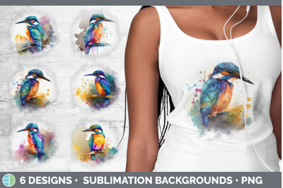 Rainbow Kingfisher Background | Grunge Sublimation Backgrounds
