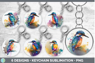 Rainbow Kingfisher Keychain Bundle | Keyring Sublimation Designs