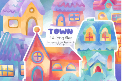 Houses Clipart - PNG Files