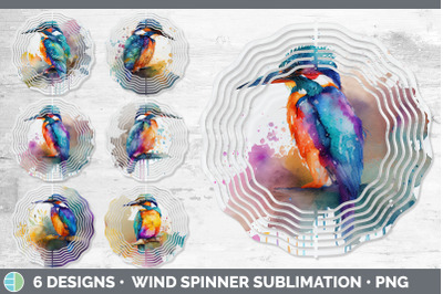 Rainbow Kingfisher Wind Spinner | Sublimation Designs Bundle