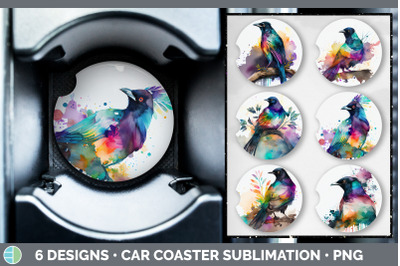 Rainbow Magpie Car Coaster | Sublimation Designs Bundle