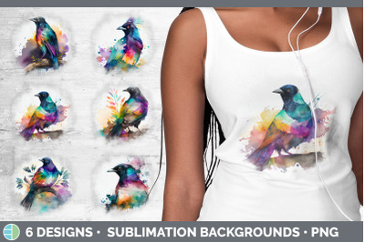 Rainbow Magpie Background | Grunge Sublimation Backgrounds