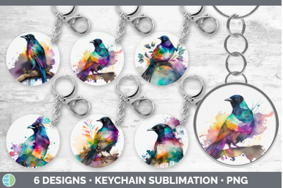 Rainbow Magpie Keychain Bundle | Keyring Sublimation Designs