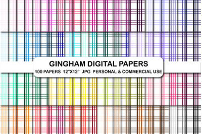 Gingham Digital Papers, Gingham Background Pattern Papers