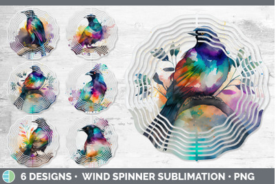 Rainbow Magpie Wind Spinner | Sublimation Designs Bundle