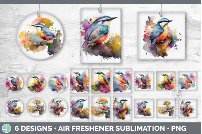 Rainbow Nuthatch Air Freshener | Sublimation Designs Bundle