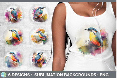 Rainbow Nuthatch Background | Grunge Sublimation Backgrounds